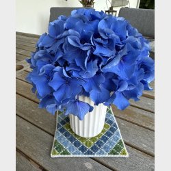 Broderikit Kaffebrik, bl/grn