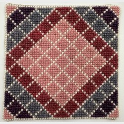 Broderikit Kaffebrik, rosa/lilla