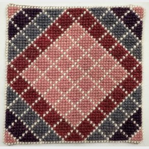 Broderikit Kaffebrik, rosa/lilla